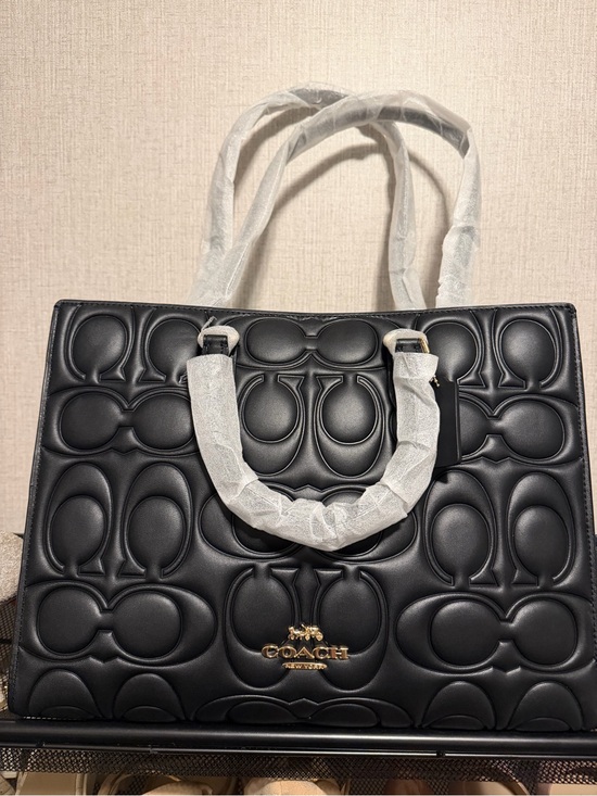 Coach Handbags - Coach Maggie Black Quilted Signature Leather Tote with Gold Hardware